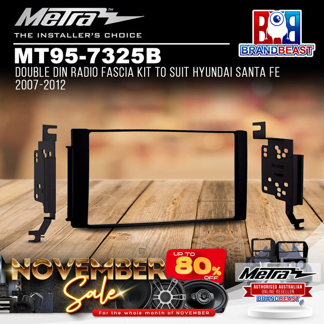 Metra MT95-7325B Double DIN Radio Fascia Kit For Hyundai Santa Fe 2007-2012