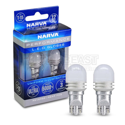 Narva 18226BL 12V T15 230LM Wedge LED Globes 6000K