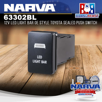 Narva 63302BL 12V LED Light Bar OE Style Toyota Sealed Push Switch