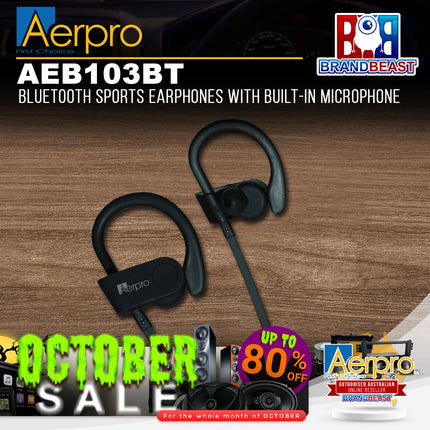 Aerpro AEB103BT Bluetooth Sports Earphones With Built-In Microphone