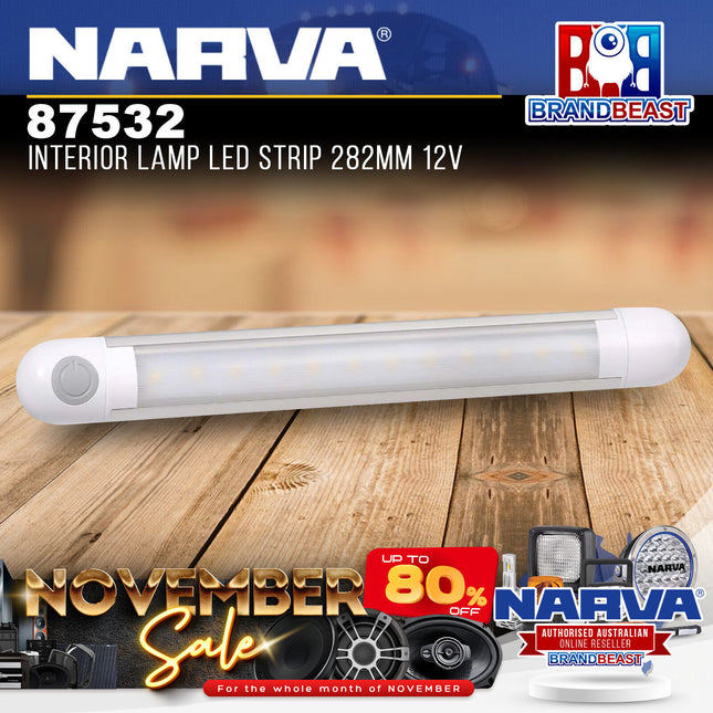 Narva 87532 LED Interior Strip Lamp With 12V Off/On Switch (282mm x 34mm)