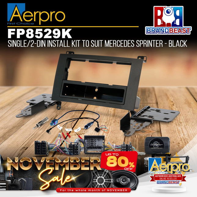 Aerpro FP8529K Single/Double DIN Black Install Kit Suit Mercedes Sprinter