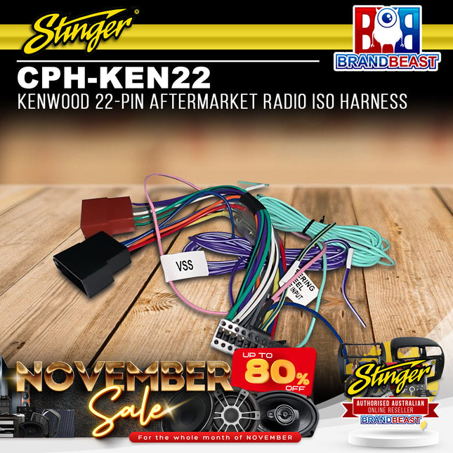 ConnectPro CPH-KEN22 Kenwood 22-PIN Aftermarket Radio ISO Harness