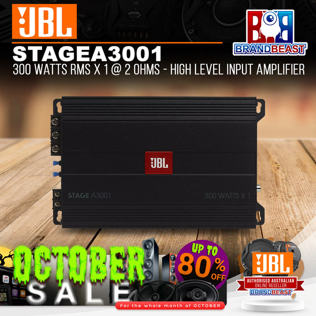 JBL Stage A3001 300 Watts RMS X 1 @ 2 Ohms - High Level Input Amplifier