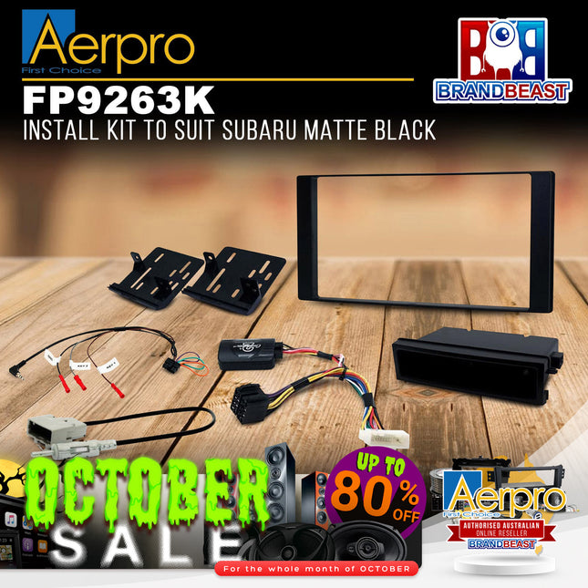 Aerpro FP9263K Single/Double DIN Matte Black Install Kit Suit Subaru Models