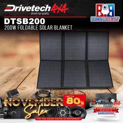 Drivetech4X4 DTSB200 200W Foldable Solar Blanket