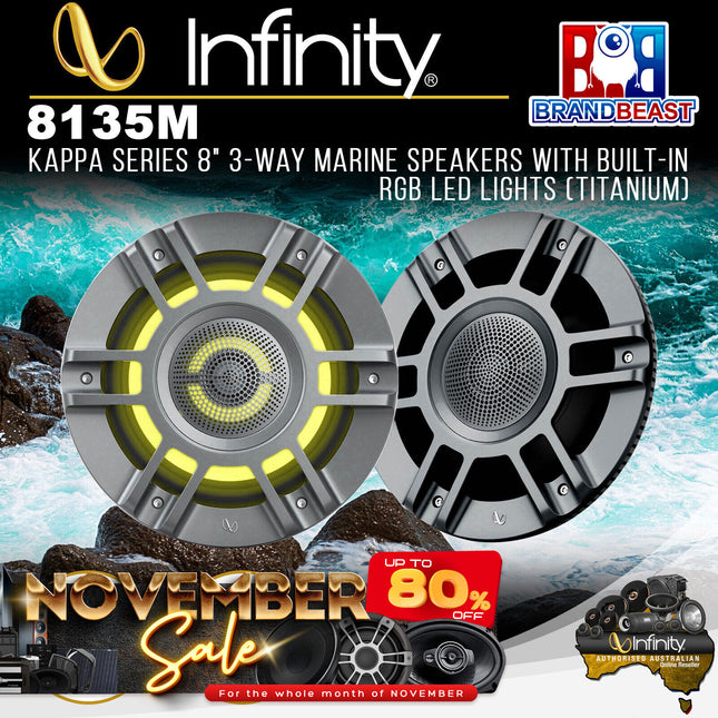 Infinity 8135M Kappa 8" Marine Three-Way Convertible Speakers