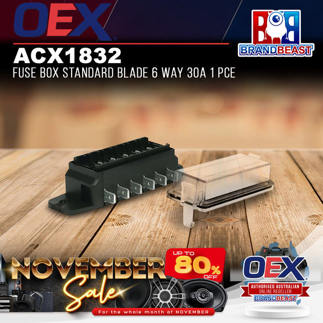 OEX ACX1832 Fuse Box Standard Blade 6 Way 30A 1 Pce