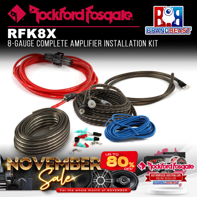 Rockford Fosgate RFK8X 8 AWG Complete Installation Kit