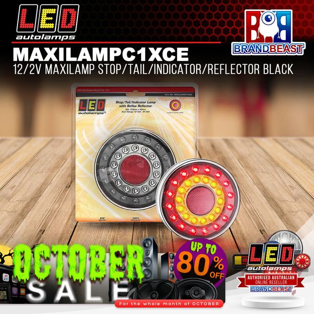 LED Autolamps MAXILAMPC1XCE 12/2V Maxilamp Stop/Tail/Indicator/Reflector Black