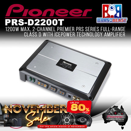Pioneer PRS-D2200T 2CH Full-Range Class FD Amplifier w/ ICEpower Technology