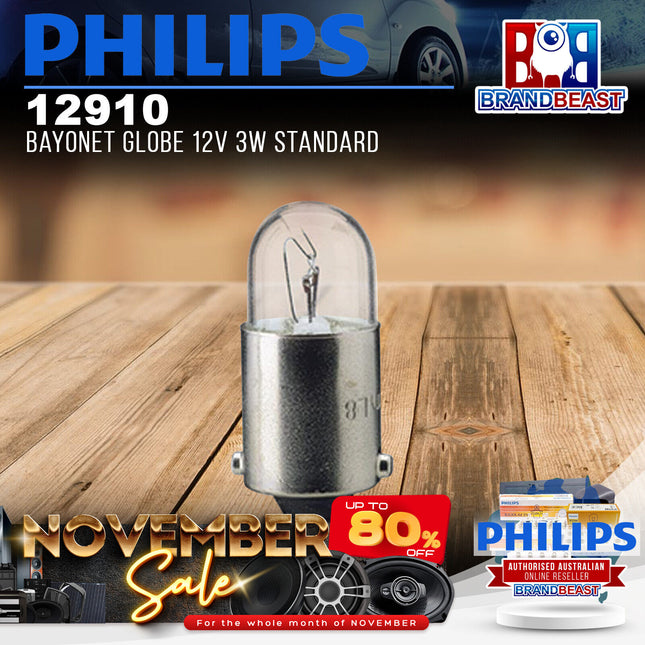 PHILIPS 12910 Bayonet Globe 12V 3W Standard