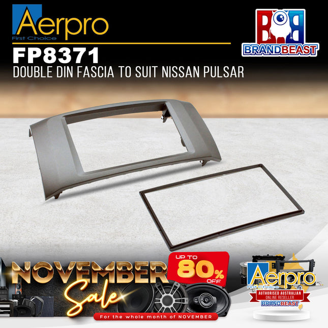 Aerpro FP8371 Double DIN Grey Facia Kit Suit Nissan Pulsar B17/C12 2013 - 2017