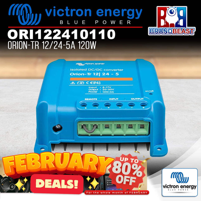 Victron Energy ORI122410110 120W 12/24-5A Orion-Tr Isolated DC-DC Converter