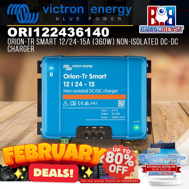 Victron Energy ORI122436140 Orion-Tr Smart 12/24-15A 360W Non-Isolated DC-DC Charger