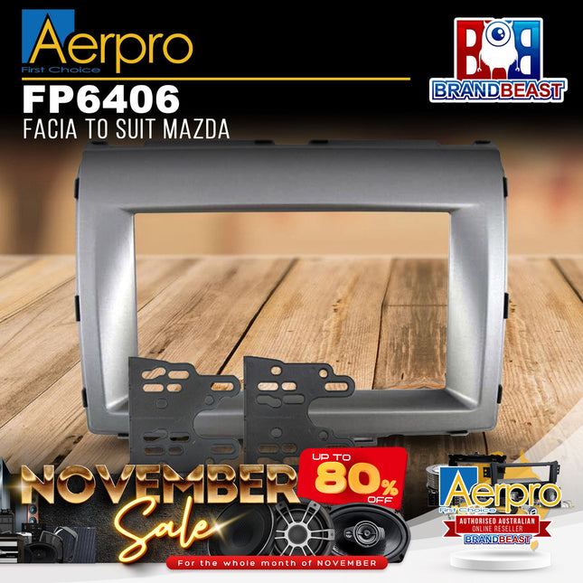 Aerpro FP6406 Double DIN Gunmetal Silver Facia Kit Suit Mazda MPV 2006 -