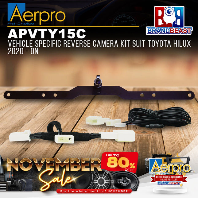 Aerpro APVTY15C Vehicle Specific Reverse Camera Kit Suit Toyota Hilux 2020 - ON