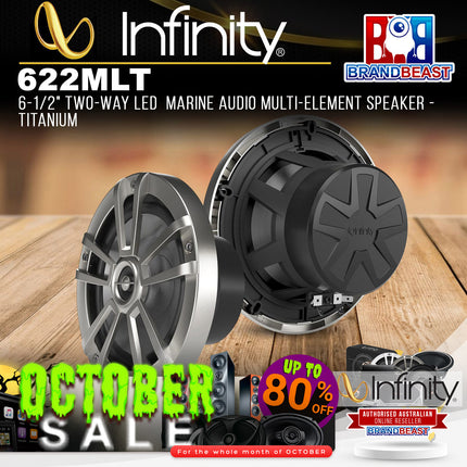 Infinity 622MLT 6-1/2" Two-Way Marine Audio Multi-Element Speaker - Titanium