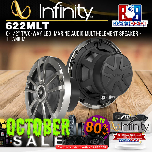 Infinity 622MLT 6-1/2" Two-Way Marine Audio Multi-Element Speaker - Titanium