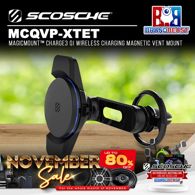 Scosche MCQVP-XTET MagicMount™ Charge3 Qi Wireless Charging Magnetic Vent Mount