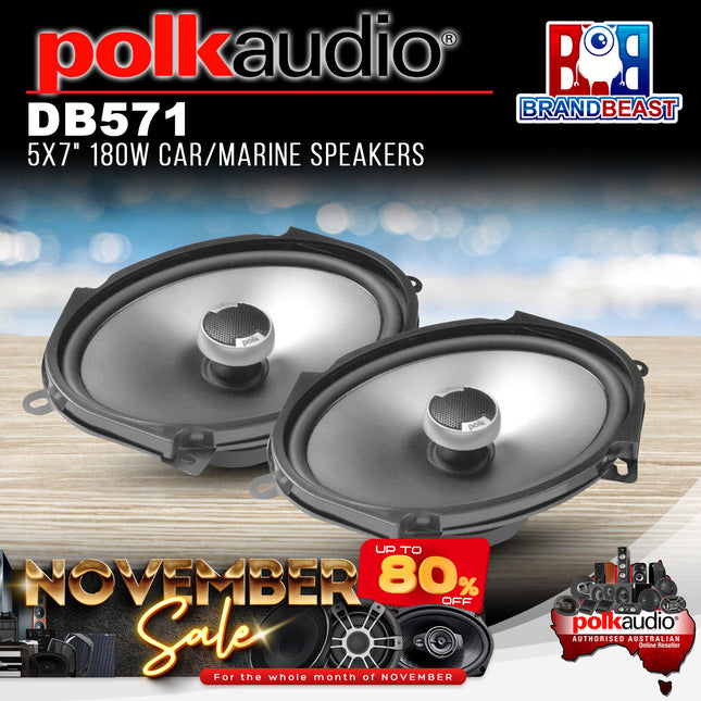 Polk Audio DB571 5x7" 180W Car/Marine Speakers