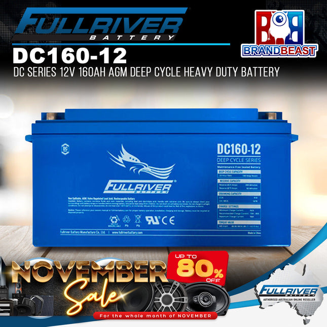 Fullriver DC160-12 DC Series 12V 160Ah AGM Deep Cycle Heavy Duty Battery