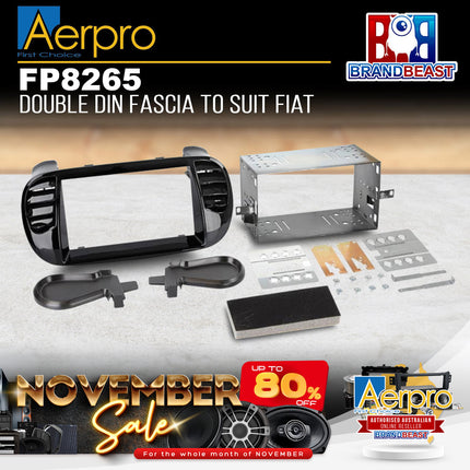 Aerpro FP8265 Facia Kit Suit Fiat 500 2008-2015 Gloss Black 2-DIN
