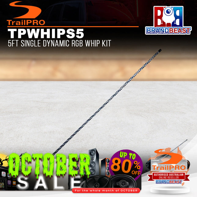 TrailPRO TPWHIPS5 5ft Single Dynamic RGB Whip Kit