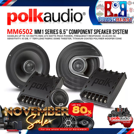 Polk Audio MM6502 MM1 Series 6.5" 375W Component Speaker System with Ultra-Marine Certification