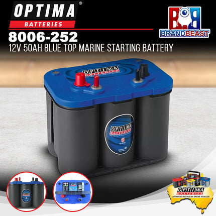 Optima 8006-252 12V 50Ah Group 34 Blue Top Marine Starting Battery