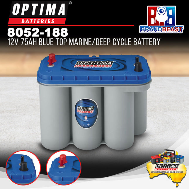 Optima 8052-188 12V 75Ah Group 31 Blue Top Marine/Deep Cycle Battery