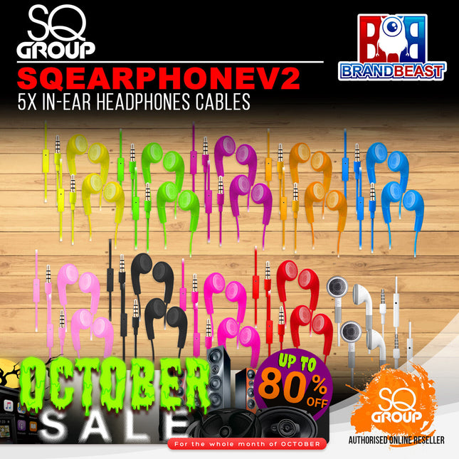 SQ Group SQEARPHONEV2 5x In-Ear Headphones Cables