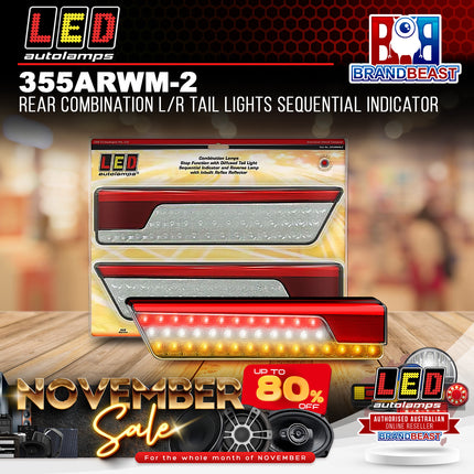 LED Autolamps 355ARWM-2 Rear Combination L/R Tail Lights Sequential Indicator