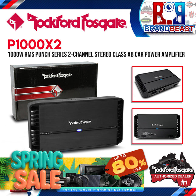 Rockford Fosgate P1000X2 Punch 1,000 Watt 2-Channel Amplifier