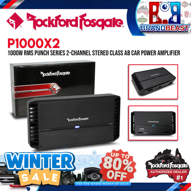 Rockford Fosgate P1000X2 Punch 1,000 Watt 2-Channel Amplifier