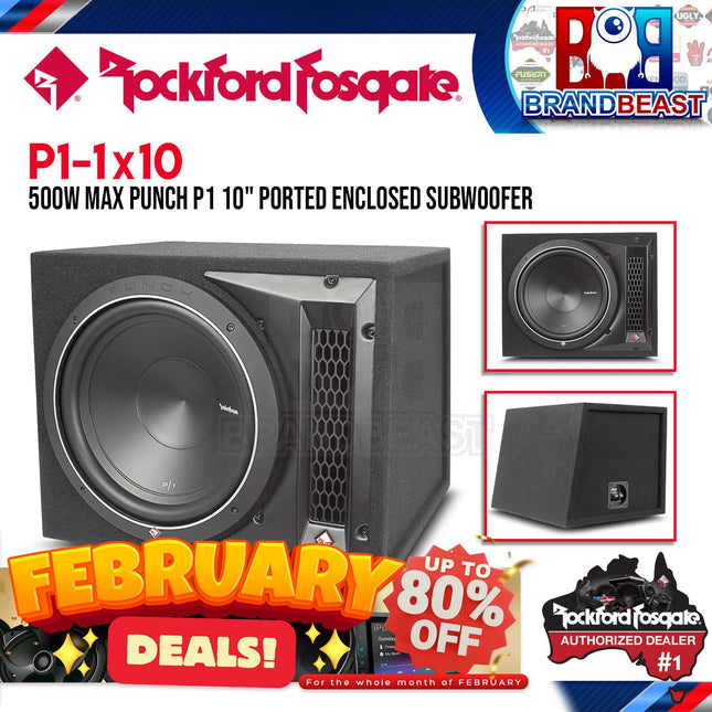 Rockford Fosgate P1-1X10 Punch Single P1 10" Loaded Enclosure