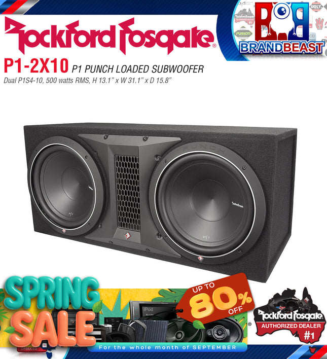 Rockford Fosgate P1-2X10 Punch Dual P1 10" Loaded Enclosure