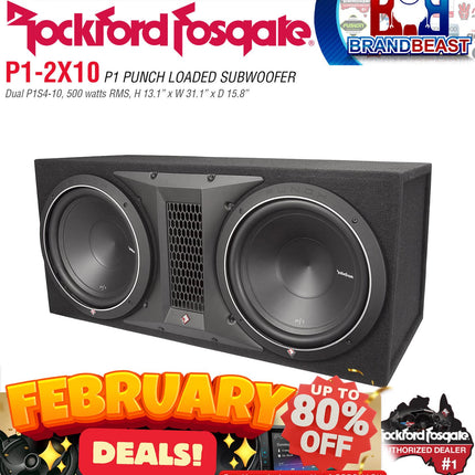 Rockford Fosgate P1-2X10 Punch Dual P1 10" Loaded Enclosure