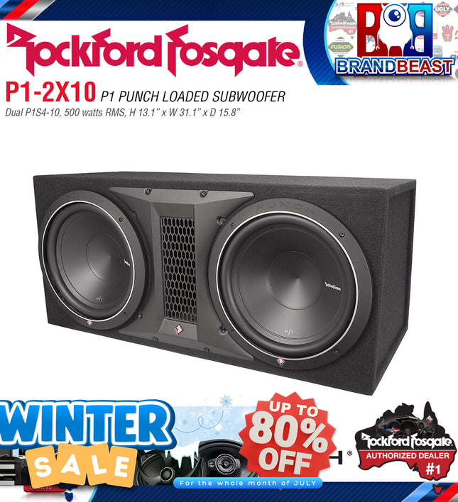Rockford Fosgate P1-2X10 Punch Dual P1 10" Loaded Enclosure