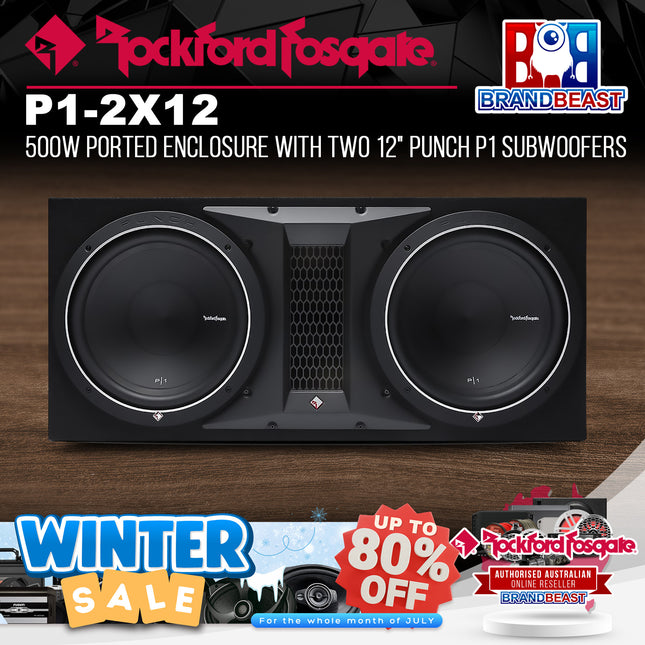 Rockford Fosgate P1-2X12 Punch Dual P1 12" Loaded Enclosure