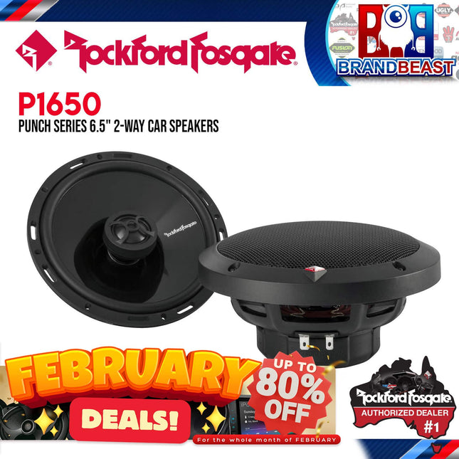 Rockford Fosgate P1650 Punch 6.5" 2-Way Full Range Euro Fit Compatible Speaker