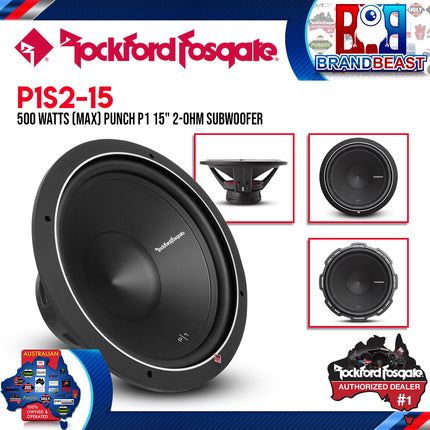 Rockford Fosgate P1S2-15 Punch 15" P1 2-Ohm SVC Subwoofer