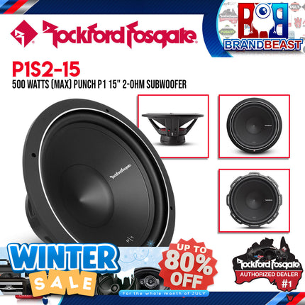 Rockford Fosgate P1S2-15 Punch 15" P1 2-Ohm SVC Subwoofer
