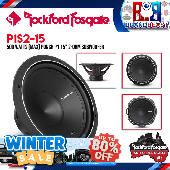 Rockford Fosgate P1S2-15 Punch 15" P1 2-Ohm SVC Subwoofer