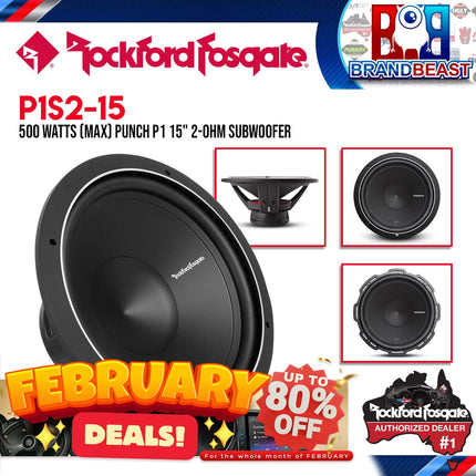 Rockford Fosgate P1S2-15 Punch 15" P1 2-Ohm SVC Subwoofer