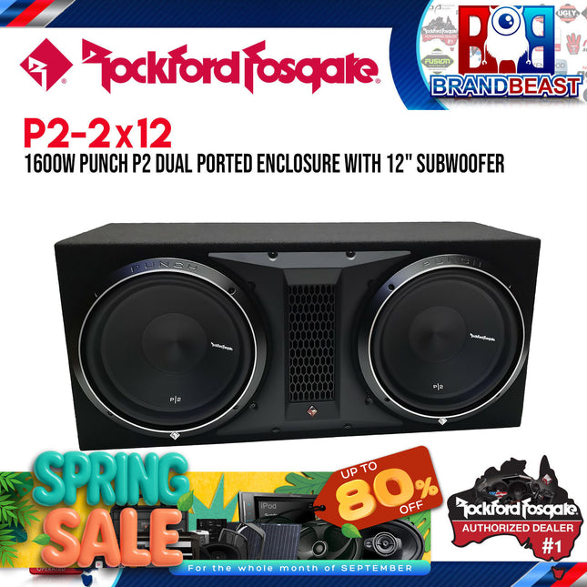 Rockford Fosgate P2-2X12 Punch Dual P2 12" Loaded Enclosure