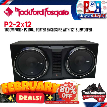 Rockford Fosgate P2-2X12 Punch Dual P2 12" Loaded Enclosure