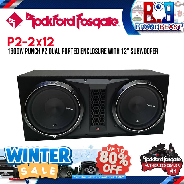 Rockford Fosgate P2-2X12 Punch Dual P2 12" Loaded Enclosure