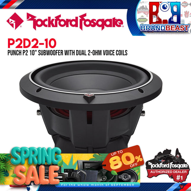 Rockford Fosgate P2D2-10 Punch 10" P2 2-Ohm DVC Subwoofer