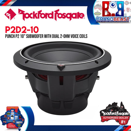 Rockford Fosgate P2D2-10 Punch 10" P2 2-Ohm DVC Subwoofer